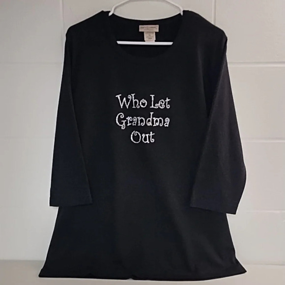 Isaac's Design Blk XL Bedazzled Shirt for a Fun Grandma Soft Quality Tee - Picture 11 of 11